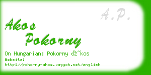 akos pokorny business card